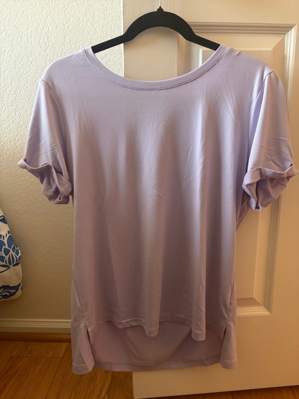 Women's Lavender Short Sleeve Tee with Rolled Sleeves